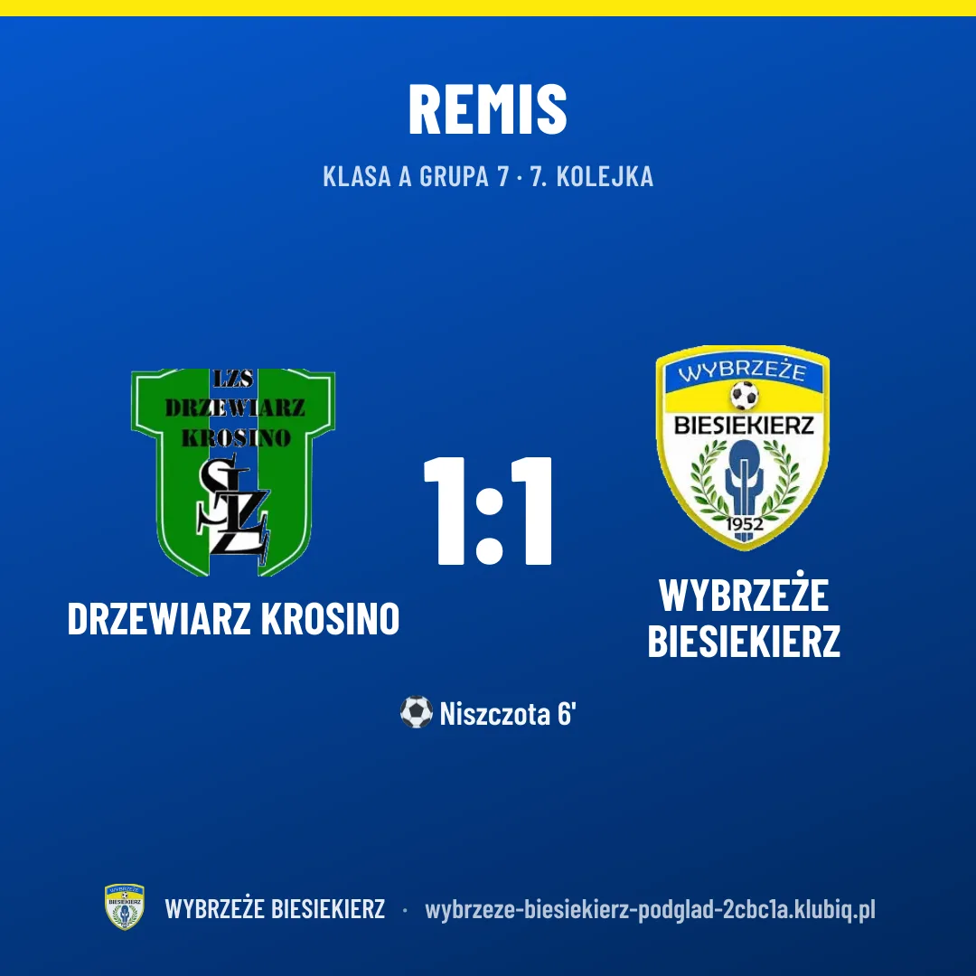 Drzewiarz Krosino 1:1 Wybrzeże Biesiekierz